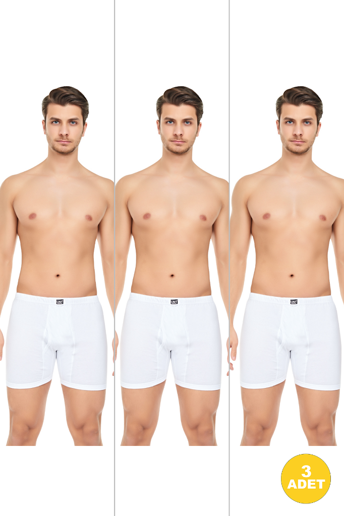 Erkek Penye Kumaş Uzun Paçalı Külot 3'lü Paket