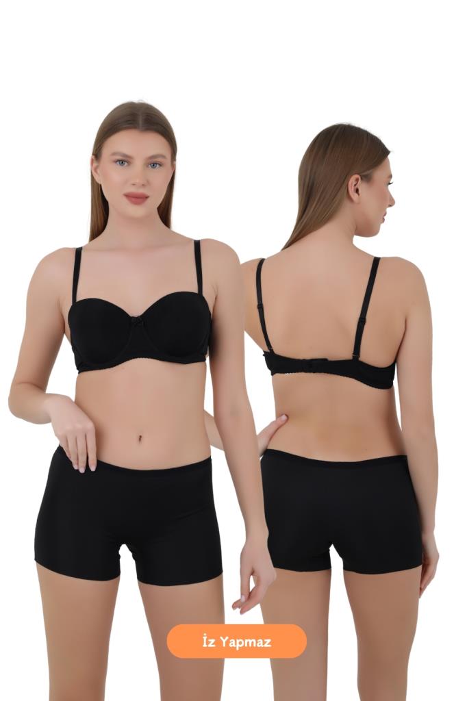 Kadın Boxer Külot - İz Yapmaz Dikişsiz Mikro Kumaş 1'li Özel Paket (Siyah, Beyaz, Ten Renk)